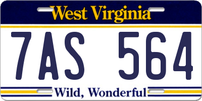 WV license plate 7AS564