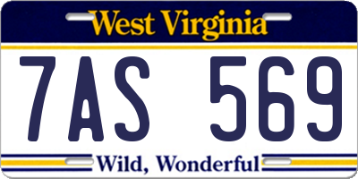 WV license plate 7AS569
