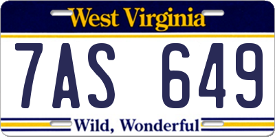 WV license plate 7AS649