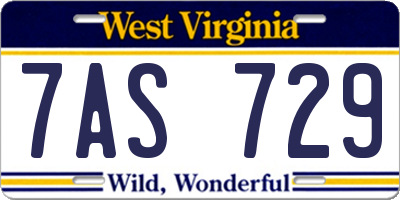 WV license plate 7AS729