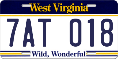 WV license plate 7AT018