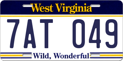 WV license plate 7AT049