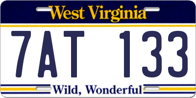 WV license plate 7AT133