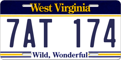 WV license plate 7AT174