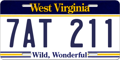 WV license plate 7AT211