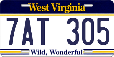 WV license plate 7AT305