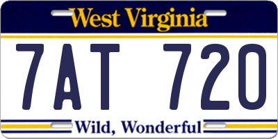 WV license plate 7AT720