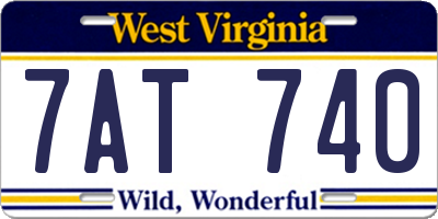 WV license plate 7AT740
