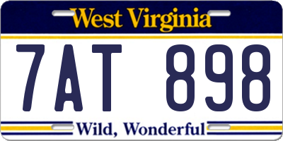 WV license plate 7AT898