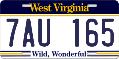 WV license plate 7AU165