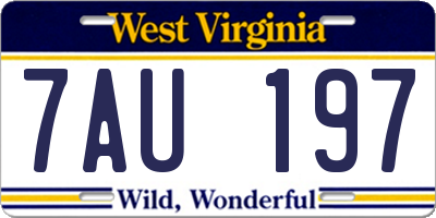 WV license plate 7AU197