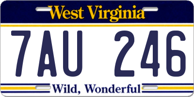 WV license plate 7AU246