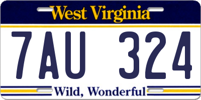 WV license plate 7AU324