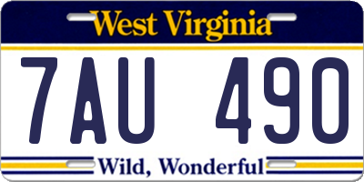 WV license plate 7AU490