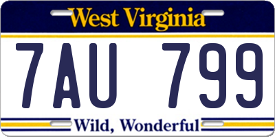 WV license plate 7AU799
