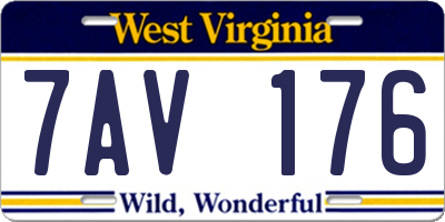 WV license plate 7AV176