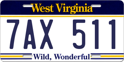 WV license plate 7AX511