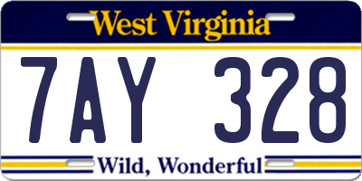 WV license plate 7AY328