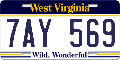 WV license plate 7AY569