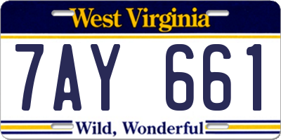 WV license plate 7AY661