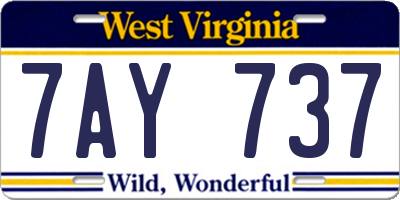 WV license plate 7AY737