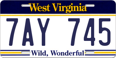 WV license plate 7AY745