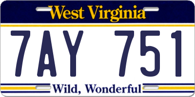 WV license plate 7AY751