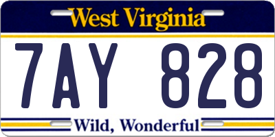 WV license plate 7AY828
