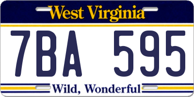 WV license plate 7BA595
