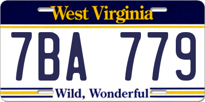 WV license plate 7BA779