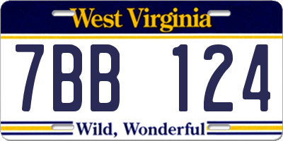WV license plate 7BB124