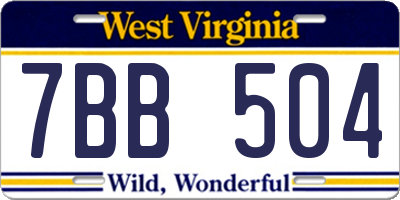 WV license plate 7BB504