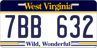 WV license plate 7BB632