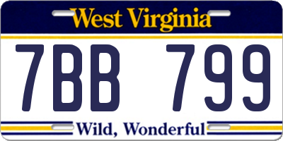 WV license plate 7BB799