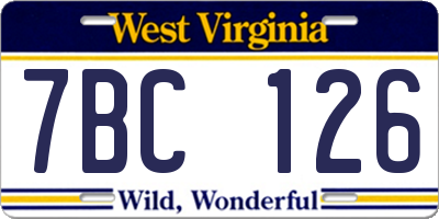 WV license plate 7BC126