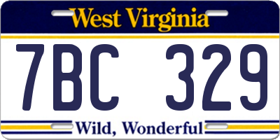 WV license plate 7BC329
