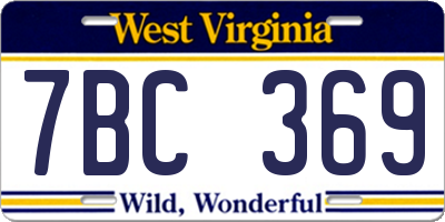 WV license plate 7BC369