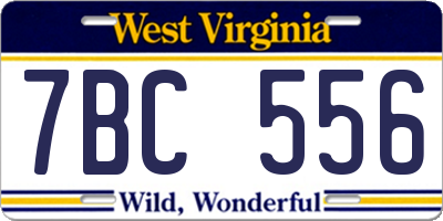 WV license plate 7BC556