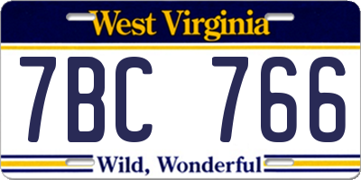 WV license plate 7BC766
