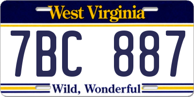 WV license plate 7BC887