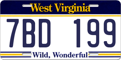 WV license plate 7BD199