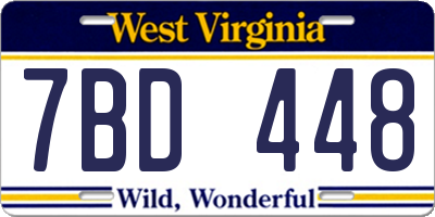 WV license plate 7BD448