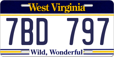WV license plate 7BD797