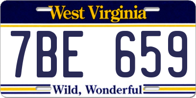 WV license plate 7BE659