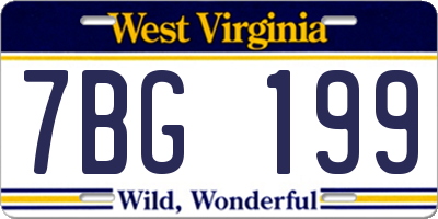 WV license plate 7BG199