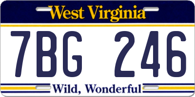 WV license plate 7BG246