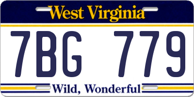 WV license plate 7BG779