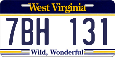WV license plate 7BH131