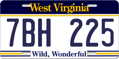 WV license plate 7BH225