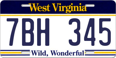 WV license plate 7BH345